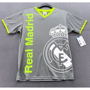 Real Madrid Jersey Youth L Soccer Grey Neon Trim Official Merch YG NWT